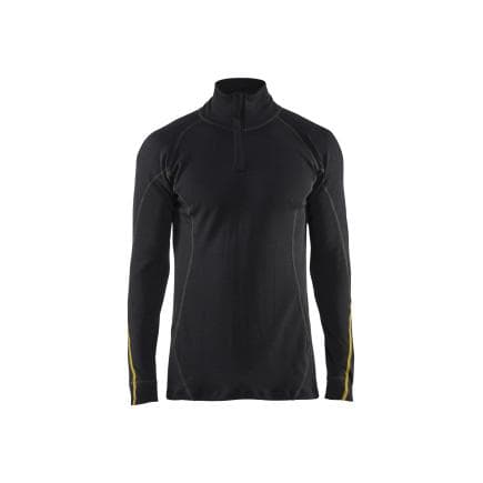 BLAKLADER 479610759900M - Haut de sous-vêtements col zippé retardant flamme inhérent 68% merino Noir
