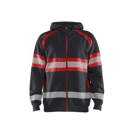 BLAKLADER 355211589955M - Sweat à capuche haute-visibilité Noir/Rouge