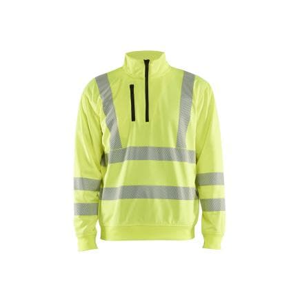 BLAKLADER 356425383300M - Sweat col zippé haute-visibilité Jaune
