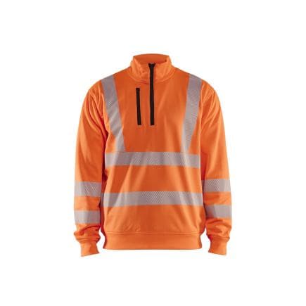 BLAKLADER 356425385300L - Sweat col zippé haute-visibilité Orange