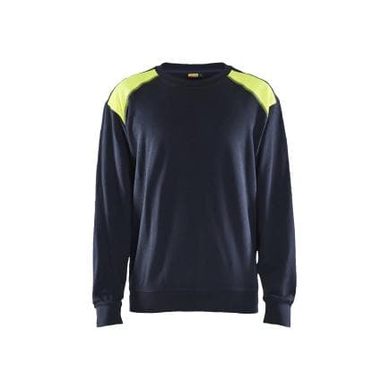 BLAKLADER 358011588633L - Sweat Bleu marine foncé/Jaune fluo
