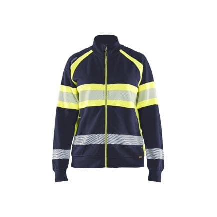 BLAKLADER 350511588933M - Sweat haute-visibilité femme Marine/Jaune