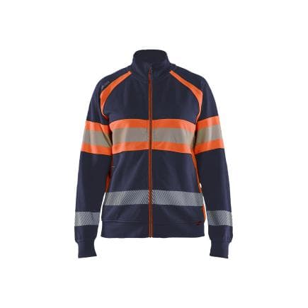 BLAKLADER 350511588953M - Sweat haute-visibilité femme Marine/Orange