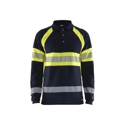 BLAKLADER 343817418933M - Polo multinormes à manches longues Hi Vis Marine/Jaune