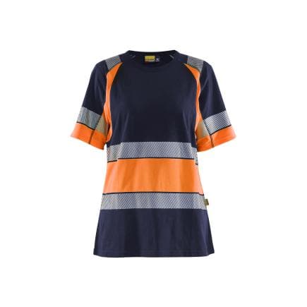 BLAKLADER 341010308853M - T-shirt haute-visibilité femme Marine/Orange