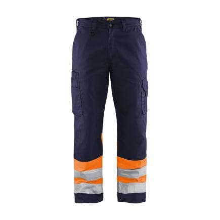 BLAKLADER 156418118953C44 - Pantalon artisan haute visibilité Marine/Orange