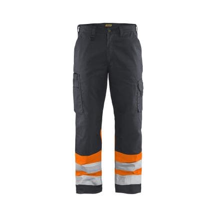 BLAKLADER 156418119653C46 - Pantalon artisan haute visibilité Gris moyen/Orange