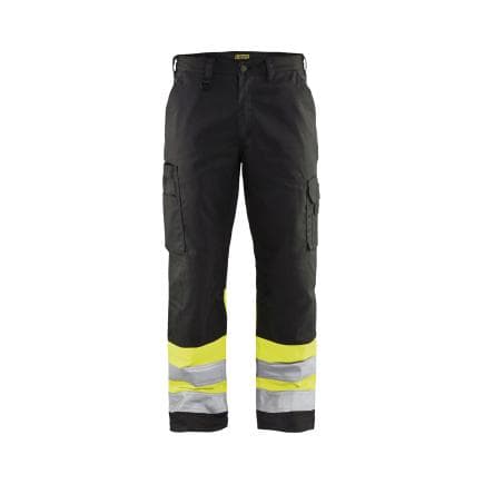 BLAKLADER 156418119933C56 - Pantalon artisan haute visibilité Noir/Jaune