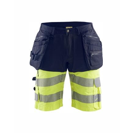 BLAKLADER 159618118933C54 - Short haute-visibilité stretch 4D Marine/Jaune