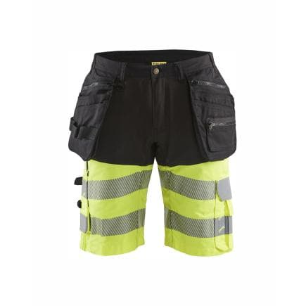 BLAKLADER 159618119933C52 - Short haute-visibilité stretch 4D Noir/Jaune