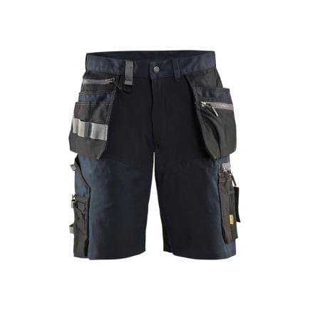 BLAKLADER 159813438699C46 - Short artisan avec stretch Marine foncé/Noir