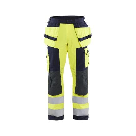 BLAKLADER 157915143389C52 - Pantalon artisan multinormes Jaune fluo/Marine