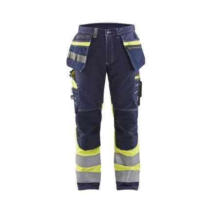 BLAKLADER 179413708833C48 - Pantalon artisan haute visibilité avec stretch Marine/Jaune