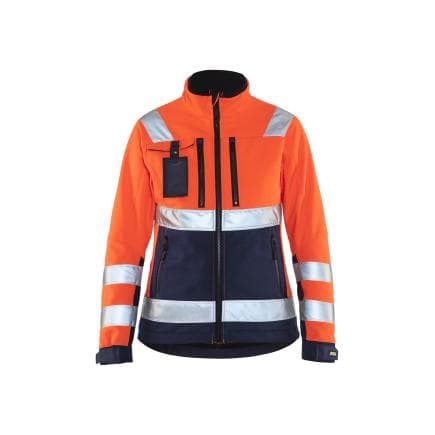 BLAKLADER 490225175389M - Veste Softshell haute-visibilité femme Orange/Marine