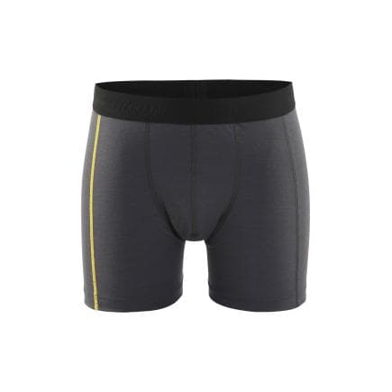BLAKLADER 184717349835S - Boxer shorts XLIGHT 100% Merino Gris foncé/Jaune