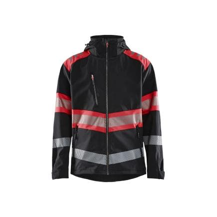 BLAKLADER 449425139955L - Veste Softshell haute visibilité Noir/Rouge