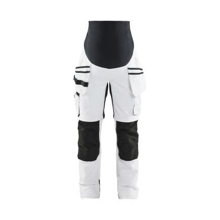 BLAKLADER 710216421099M - Pantalon de grossesse peintre Blanc/Noir