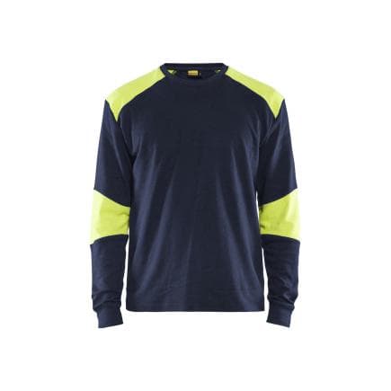 BLAKLADER 345717618933M - T-shirt manches longues retardant flamme inhérent Marine/Jaune