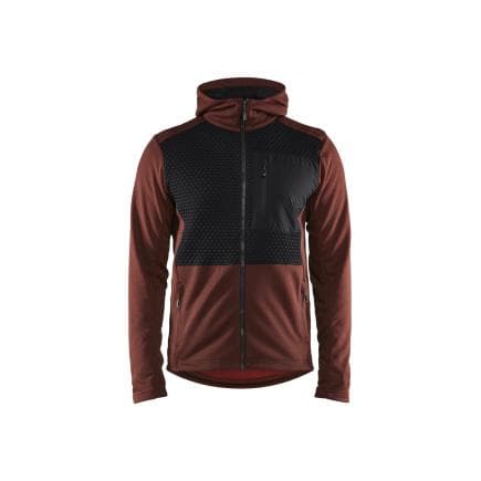 BLAKLADER 354025335999L - Sweat zippé à capuche Rouge brique/Noir