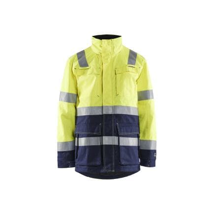 BLAKLADER 446715143389L - Parka hiver Hi Vis retardant flamme Jaune/Marine