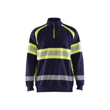BLAKLADER 355311588933M - Sweat haute-visibilité Marine/Jaune