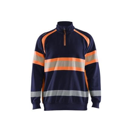 BLAKLADER 355311588953XS - Sweat haute-visibilité Marine/Orange