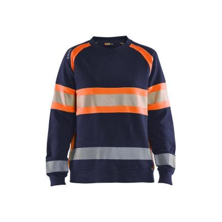 BLAKLADER 340911588953L - Sweat haute-visibilité femme Marine/Orange