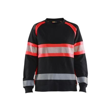 BLAKLADER 340911589955XL - Sweat haute-visibilité femme Noir/Rouge