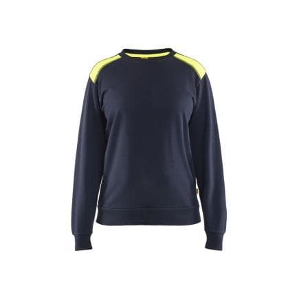 BLAKLADER 340811588633M - Sweat femme Bleu marine foncé/Jaune
