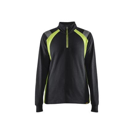 BLAKLADER 340311589933M - Sweat zippé femme Noir/Jaune