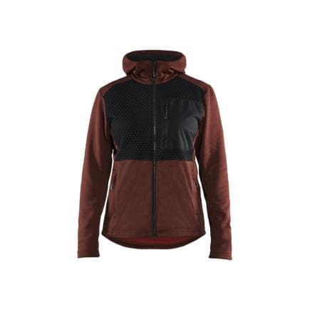 BLAKLADER 354225335999M - Sweat zippé à capuche femme Rouge brique/Noir