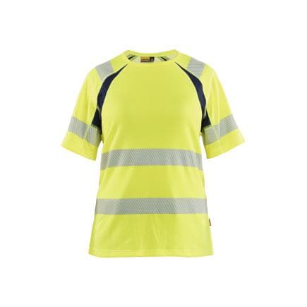 BLAKLADER 350325373389XS - T-shirt haute-visibilité femme Jaune/Marine