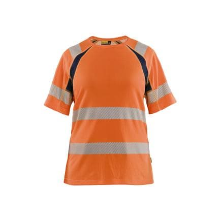 BLAKLADER 350325375389XL - T-shirt haute-visibilité femme Orange/Marine