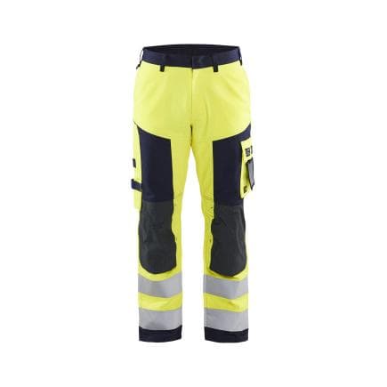 BLAKLADER 157815143389D96 - Pantalon artisan multinormes Hi Vis Jaune/Marine