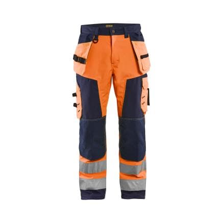 BLAKLADER 156725175389C54 - Pantalon artisan Softshell haute-visibilité Orange/Marine
