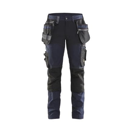 BLAKLADER 711513438699C46 - Pantalon artisan stretch femme Marine foncé/Noir