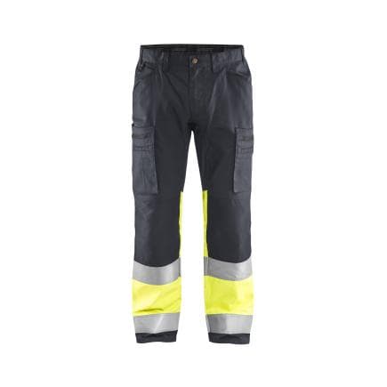 BLAKLADER 155118119633D124 - Pantalon artisan haute-visibilité stretch Gris moyen/Jaune