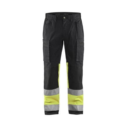 BLAKLADER 155118119933D96 - Pantalon artisan haute-visibilité stretch Noir/Jaune