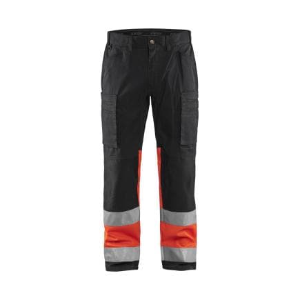 BLAKLADER 155118119955C44 - Pantalon artisan haute-visibilité stretch Noir/Rouge