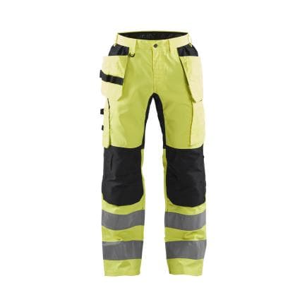 BLAKLADER 155218113399C48 - Pantalon artisan haute-visibilité stretch Jaune/Noir