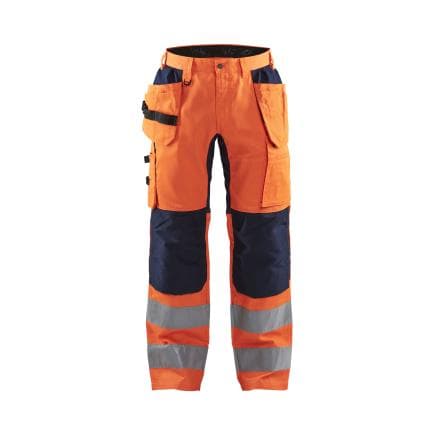 BLAKLADER 155218115389C48 - Pantalon artisan haute-visibilité stretch Orange/Marine