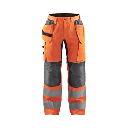 BLAKLADER 155218115396C50 - Pantalon artisan haute-visibilité stretch Orange/Gris anthracite