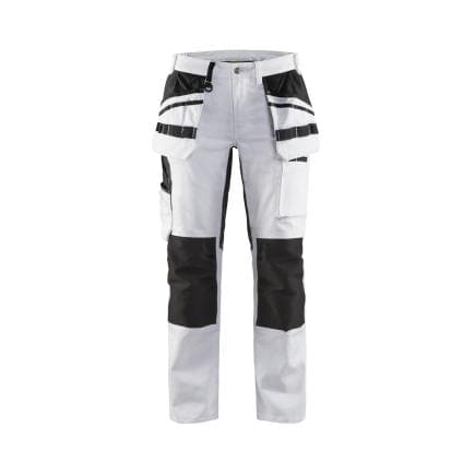 BLAKLADER 791010001099C38 - Pantalon peintre avec stretch femme Blanc/Noir