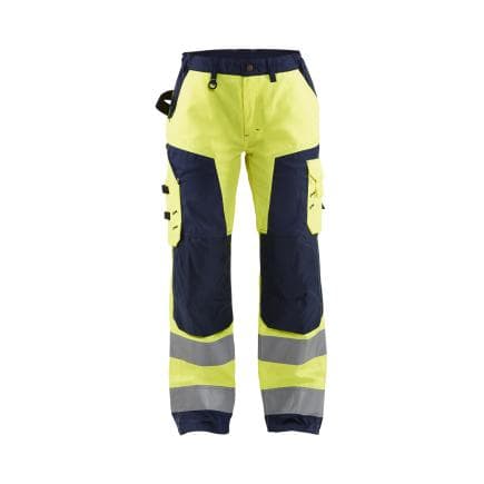 BLAKLADER 715518113389C38 - Pantalon artisan haute-visibilité femme Jaune/Marine