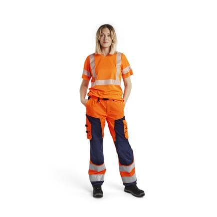 BLAKLADER 715518115389C36 - Pantalon artisan haute-visibilité femme Orange/Marine