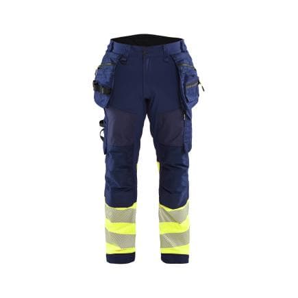 BLAKLADER 182125138933C48 - Pantalon Softshell Haute-visibilité Marine/Jaune