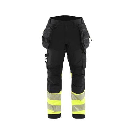 BLAKLADER 182125139933C48 - Pantalon Softshell haute-visibilité Noir/Jaune