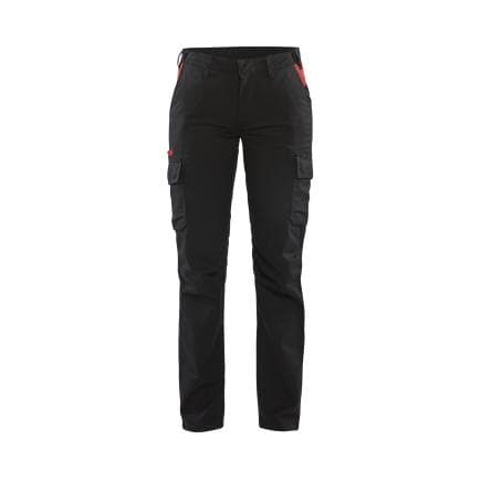 BLAKLADER 714418329956C34 - Pantalon Industry stretch 2D femme Noir/Rouge