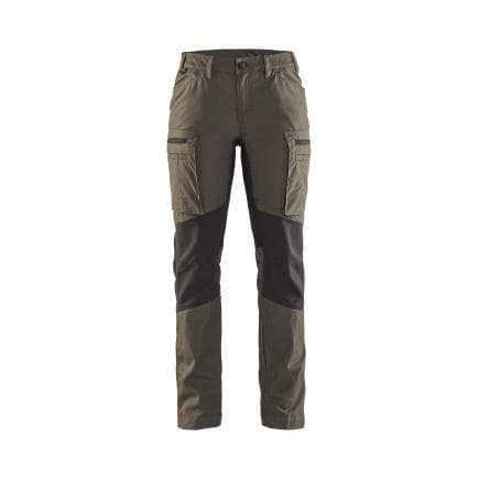 BLAKLADER 715918454599C48 - Pantalon Service stretch femme Vert kaki/Noir