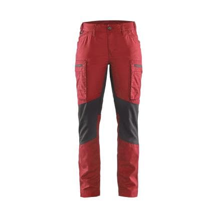 BLAKLADER 715918455699C44 - Pantalon Service stretch femme Rouge/Noir